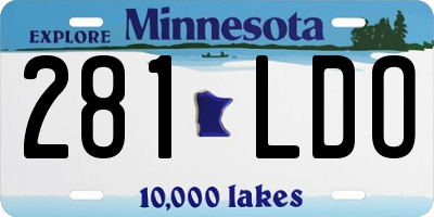 MN license plate 281LDO