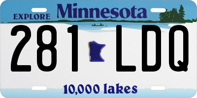 MN license plate 281LDQ