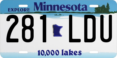 MN license plate 281LDU