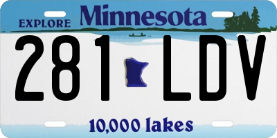 MN license plate 281LDV