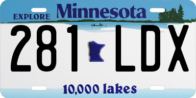 MN license plate 281LDX