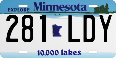 MN license plate 281LDY