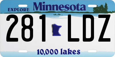 MN license plate 281LDZ
