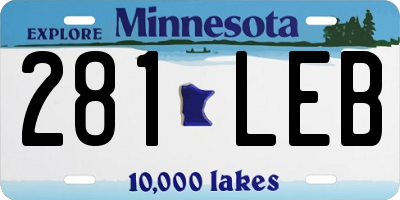 MN license plate 281LEB