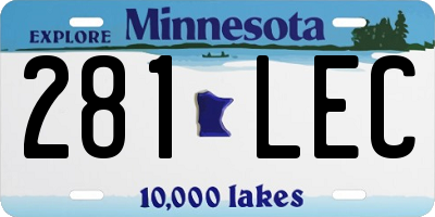 MN license plate 281LEC