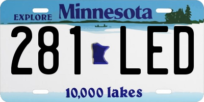 MN license plate 281LED