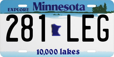 MN license plate 281LEG
