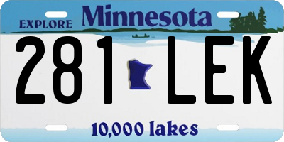 MN license plate 281LEK