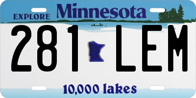 MN license plate 281LEM