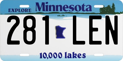 MN license plate 281LEN