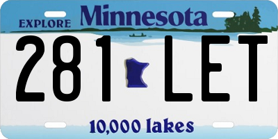 MN license plate 281LET