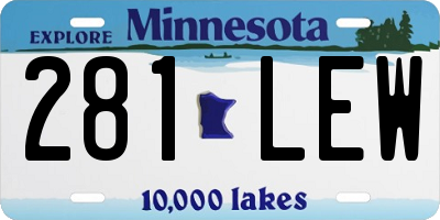 MN license plate 281LEW