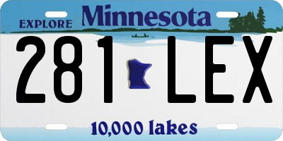 MN license plate 281LEX