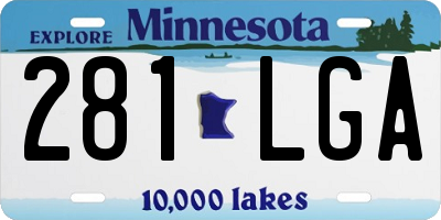 MN license plate 281LGA