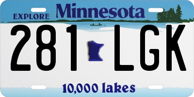 MN license plate 281LGK