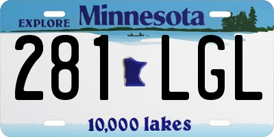 MN license plate 281LGL