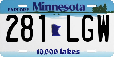 MN license plate 281LGW