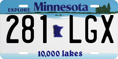 MN license plate 281LGX