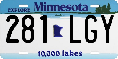MN license plate 281LGY