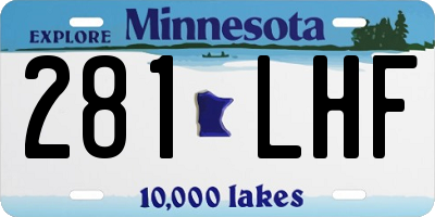 MN license plate 281LHF