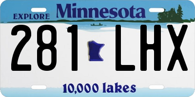 MN license plate 281LHX