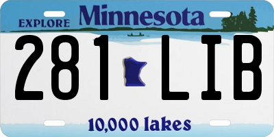 MN license plate 281LIB