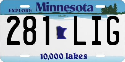 MN license plate 281LIG