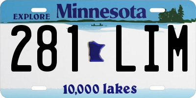 MN license plate 281LIM