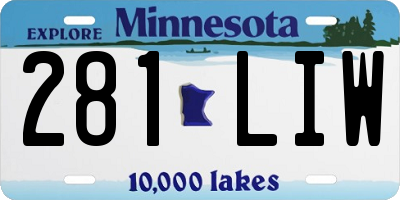 MN license plate 281LIW