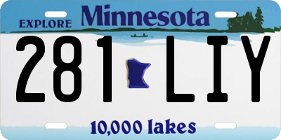 MN license plate 281LIY