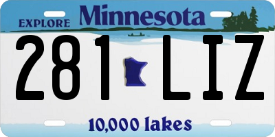 MN license plate 281LIZ