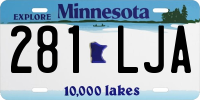 MN license plate 281LJA