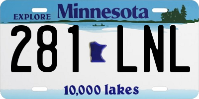 MN license plate 281LNL