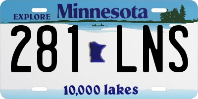 MN license plate 281LNS
