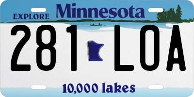 MN license plate 281LOA