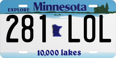 MN license plate 281LOL