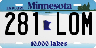 MN license plate 281LOM