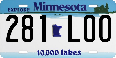 MN license plate 281LOO