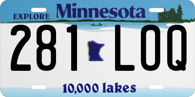 MN license plate 281LOQ