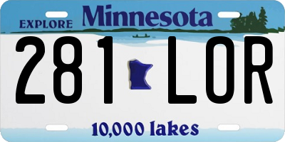 MN license plate 281LOR