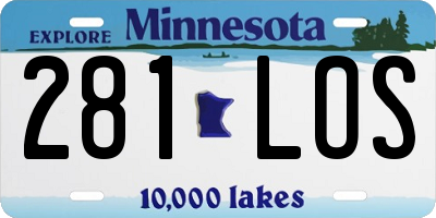 MN license plate 281LOS