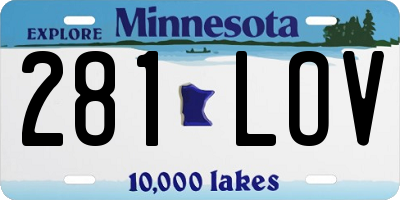 MN license plate 281LOV