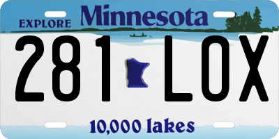 MN license plate 281LOX