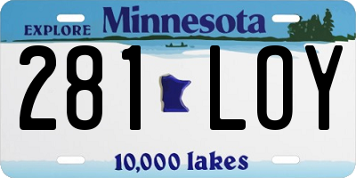 MN license plate 281LOY