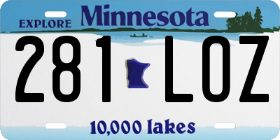 MN license plate 281LOZ