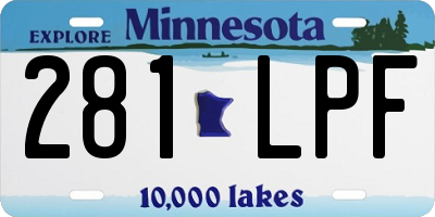 MN license plate 281LPF