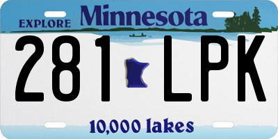 MN license plate 281LPK