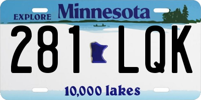 MN license plate 281LQK