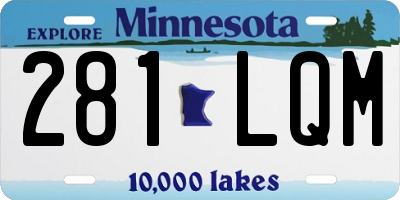 MN license plate 281LQM