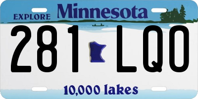 MN license plate 281LQO